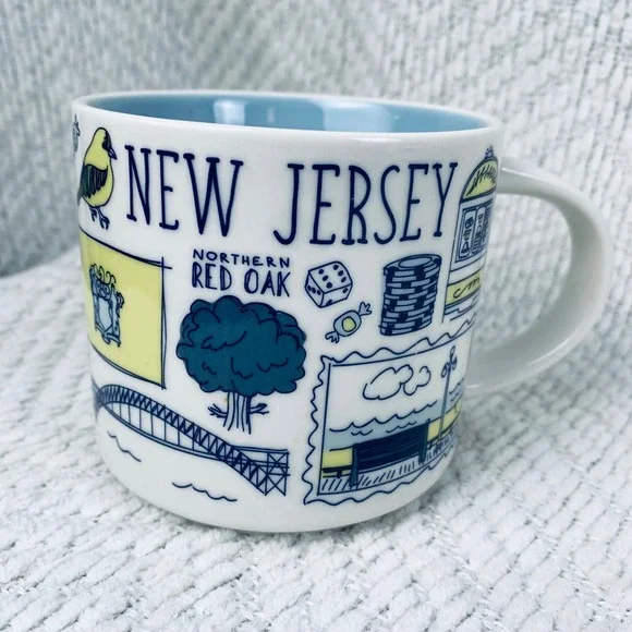 Starbucks Coffee Mug 14oz White New Jersey Been There Series Garden State Shore - Picture 1 of 8